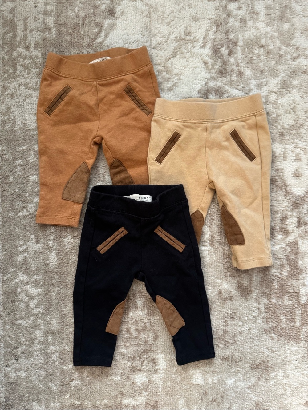Hope & Henry Baby Riding Pant 3-Pack, 3-6 months